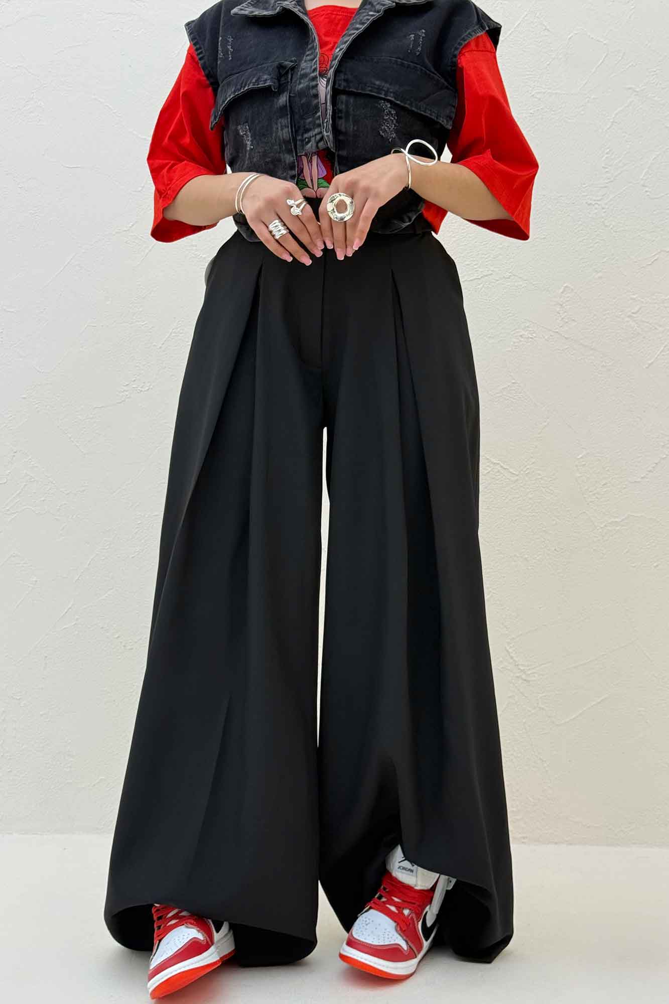 شلوار بزیاق بگ کمربند حلقه ای