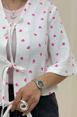 شومیز کراپ دبل فیس طرحدار دو بند