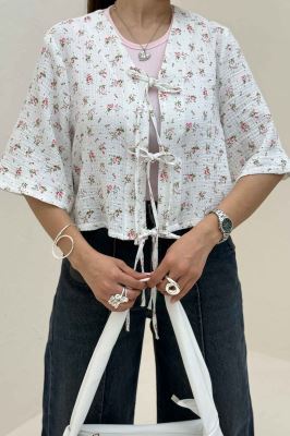 شومیز کراپ دبل فیس طرحدار دو بند