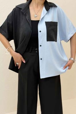 شومیز لاریسا دورنگ آستین کوتاه