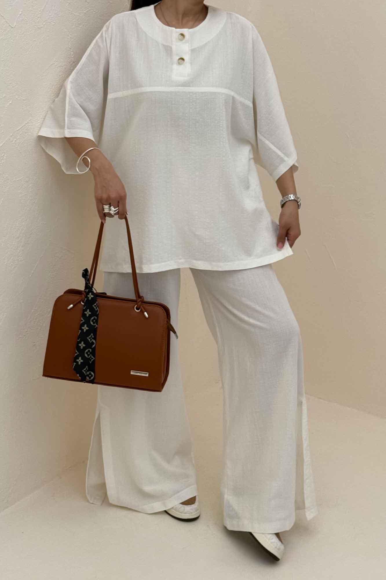 ست شومیز و شلوار چاکدار آمیرو