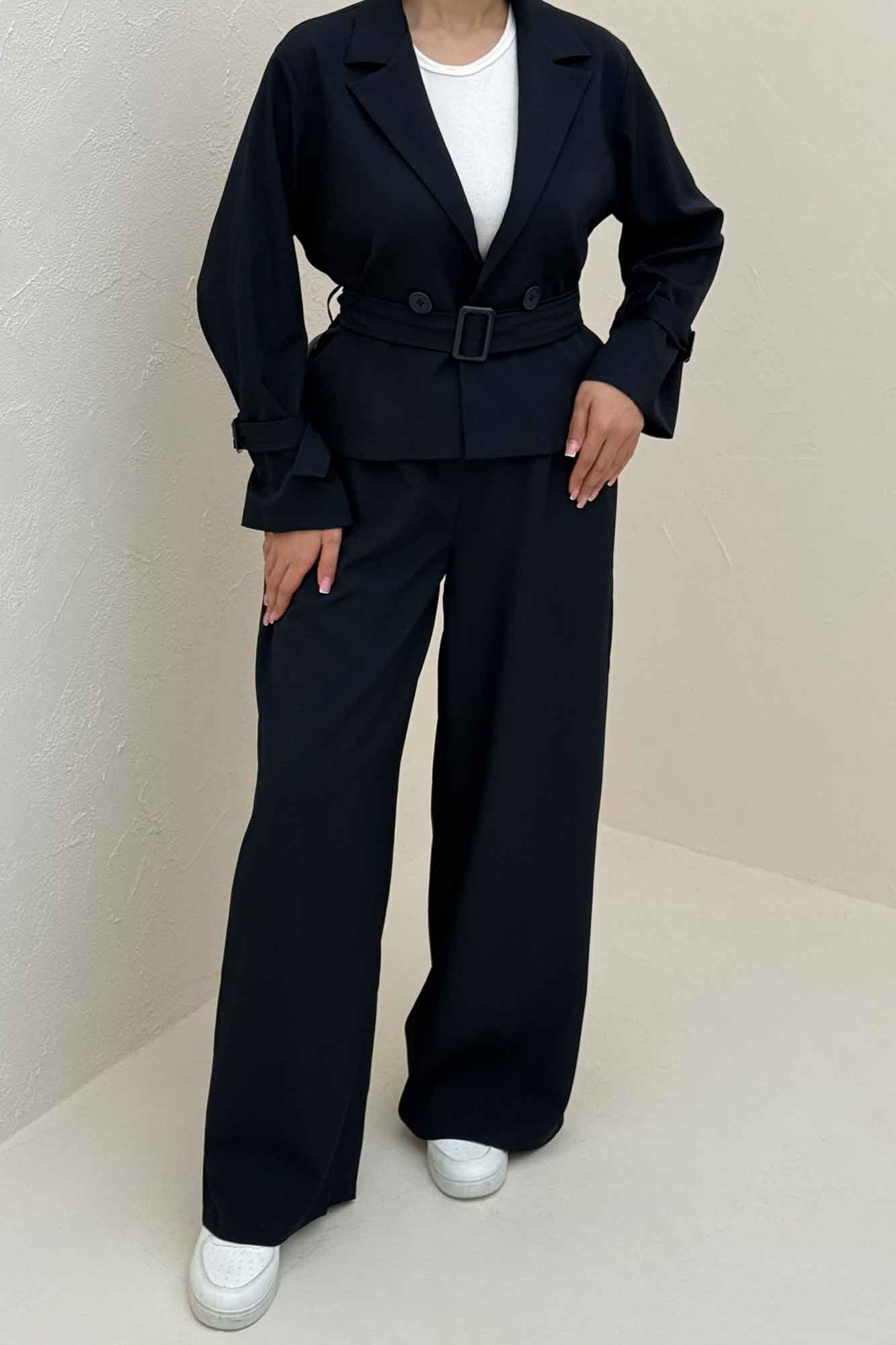 ست کت و شلوار جناقی آستین سگک دار