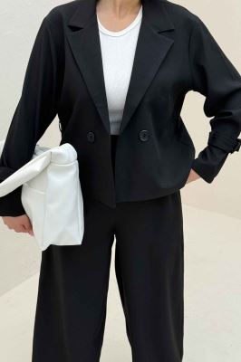 ست کت و شلوار جناقی آستین سگک دار