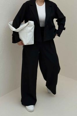 ست کت و شلوار جناقی آستین سگک دار