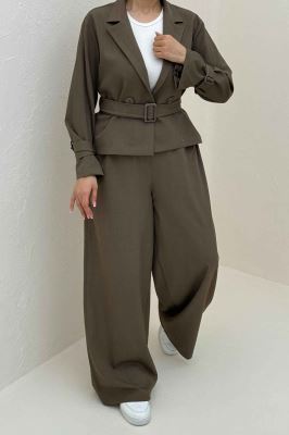 ست کت و شلوار جناقی آستین سگک دار