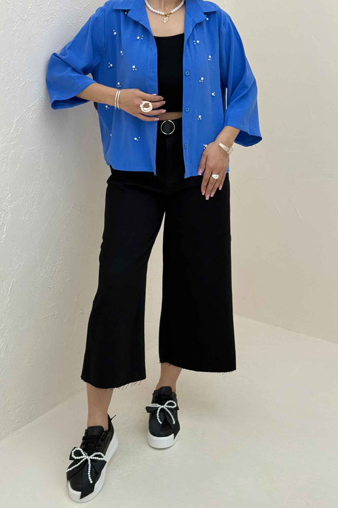 شومیز مدال مروارید دوزی