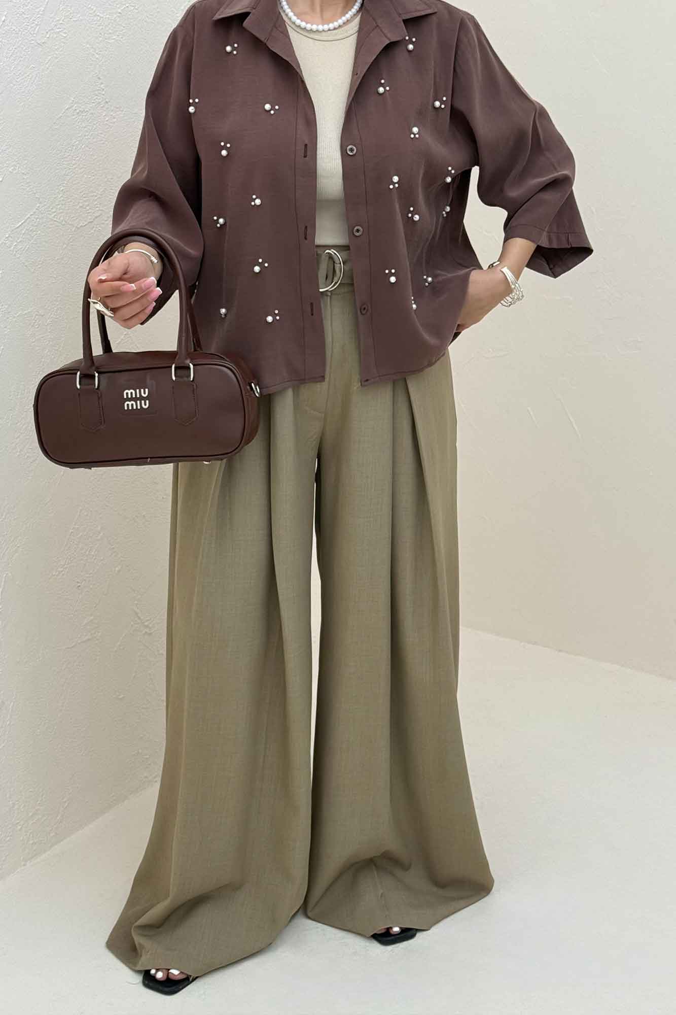 شومیز مدال مروارید دوزی