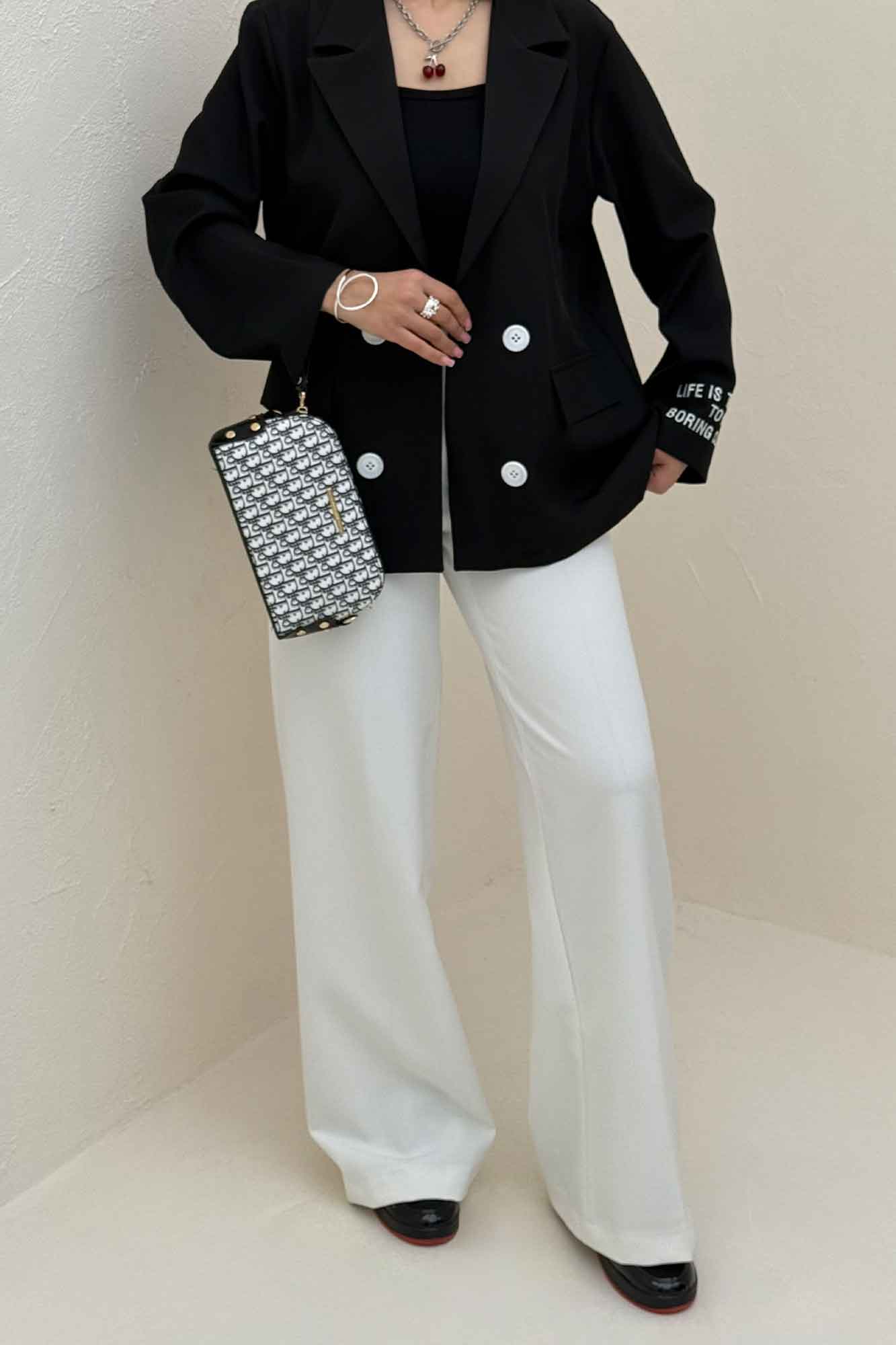 کت یقه انگلیسی پشت گلدوزی