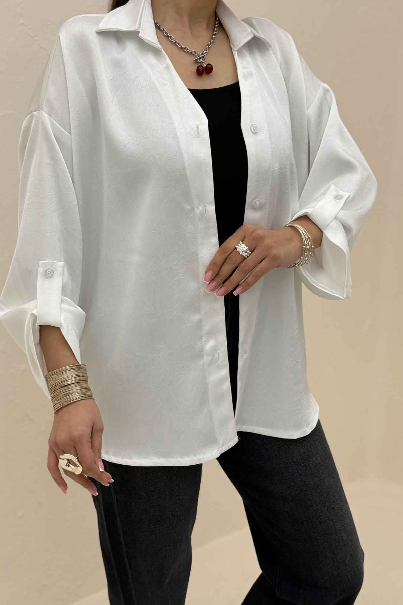 شومیز پشت پیله ساتن ابریشم 