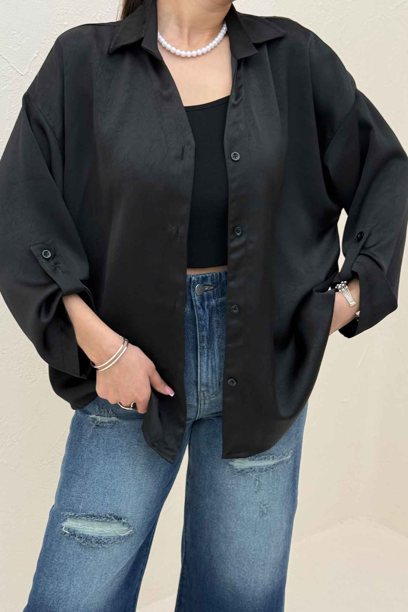 شومیز پشت پیله ساتن ابریشم 