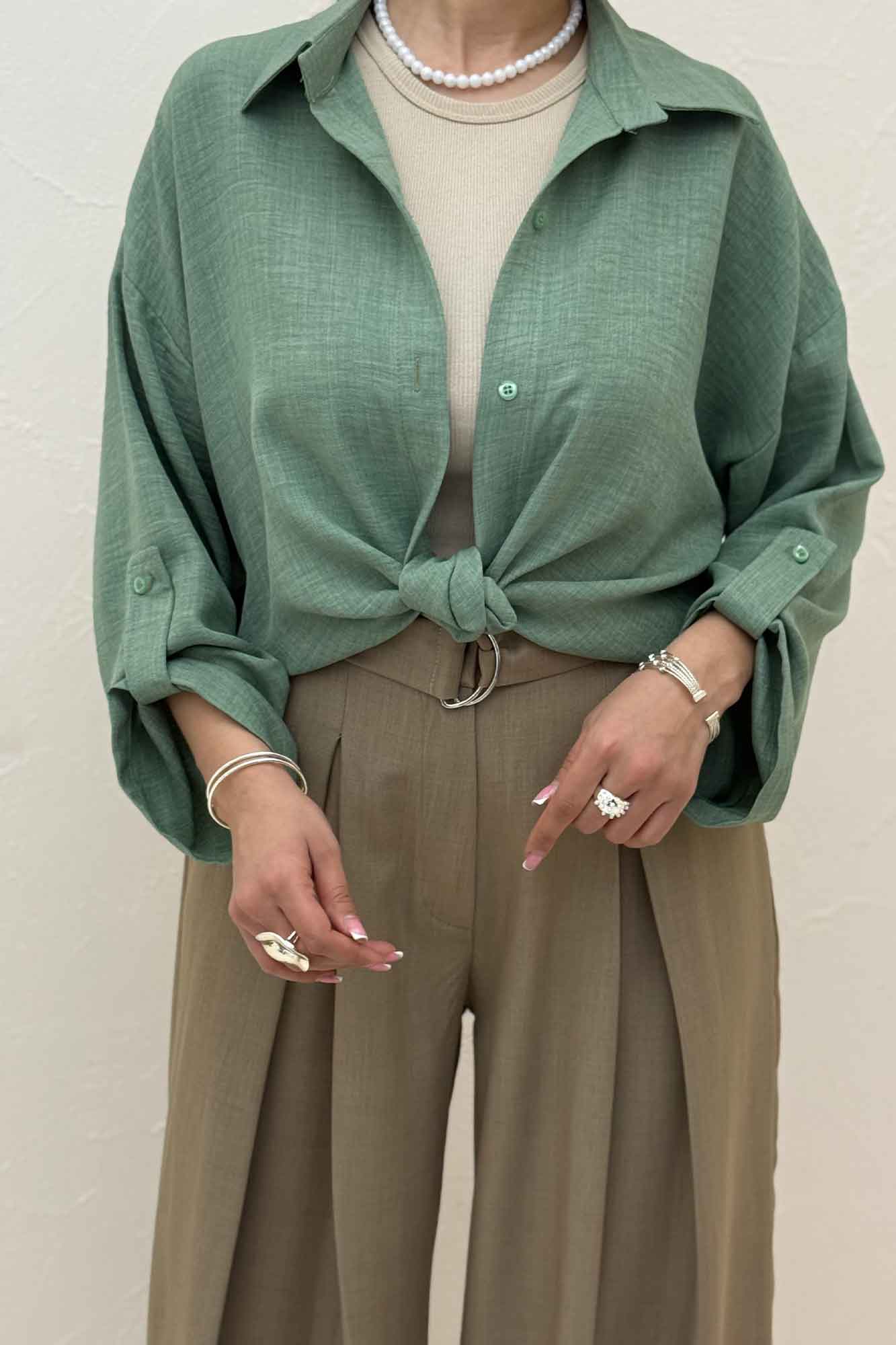 شومیز گره ای شانتون پاگن دار