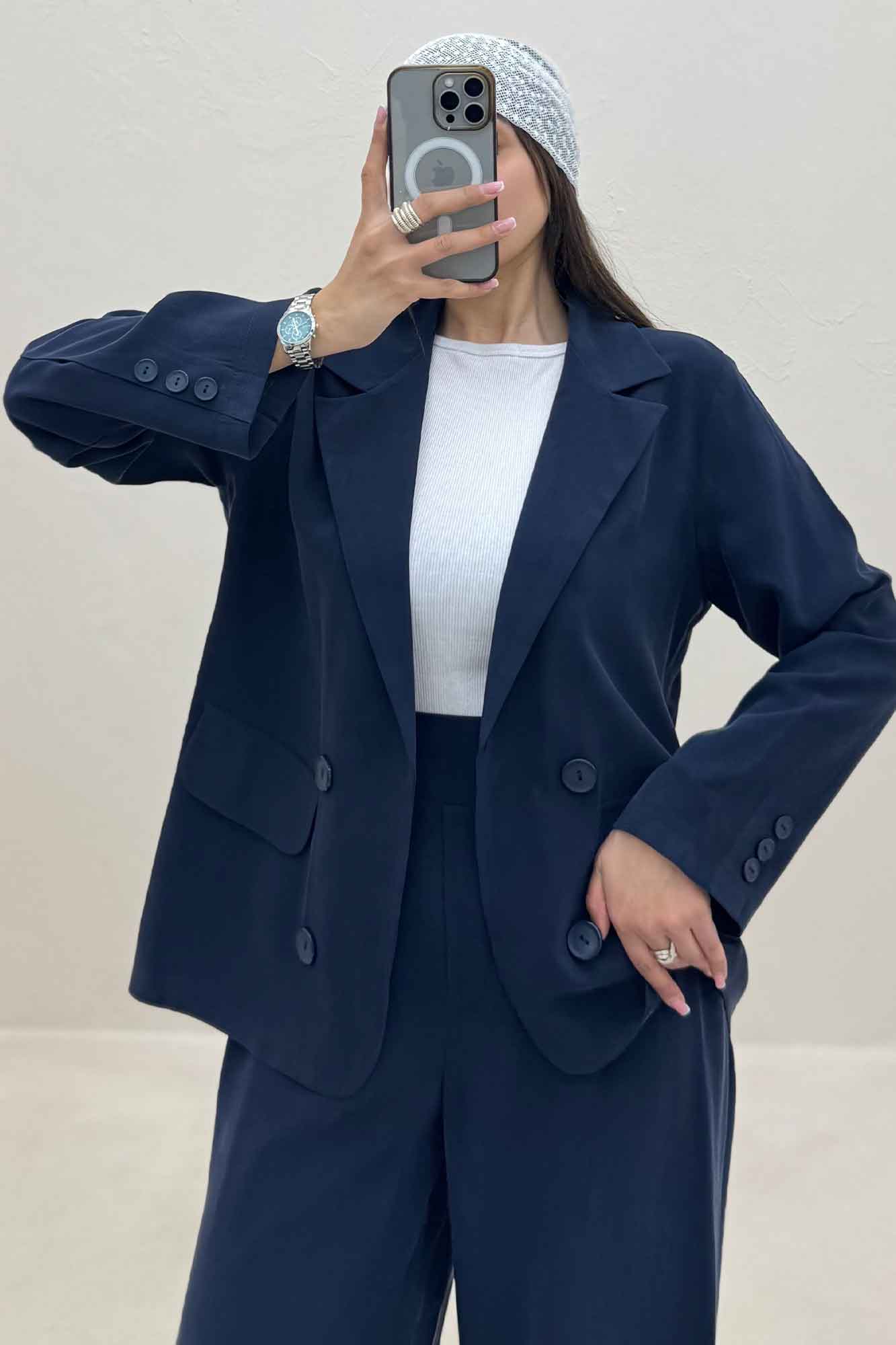 ست کت و شلوار یقه انگلیسی لایوسل 