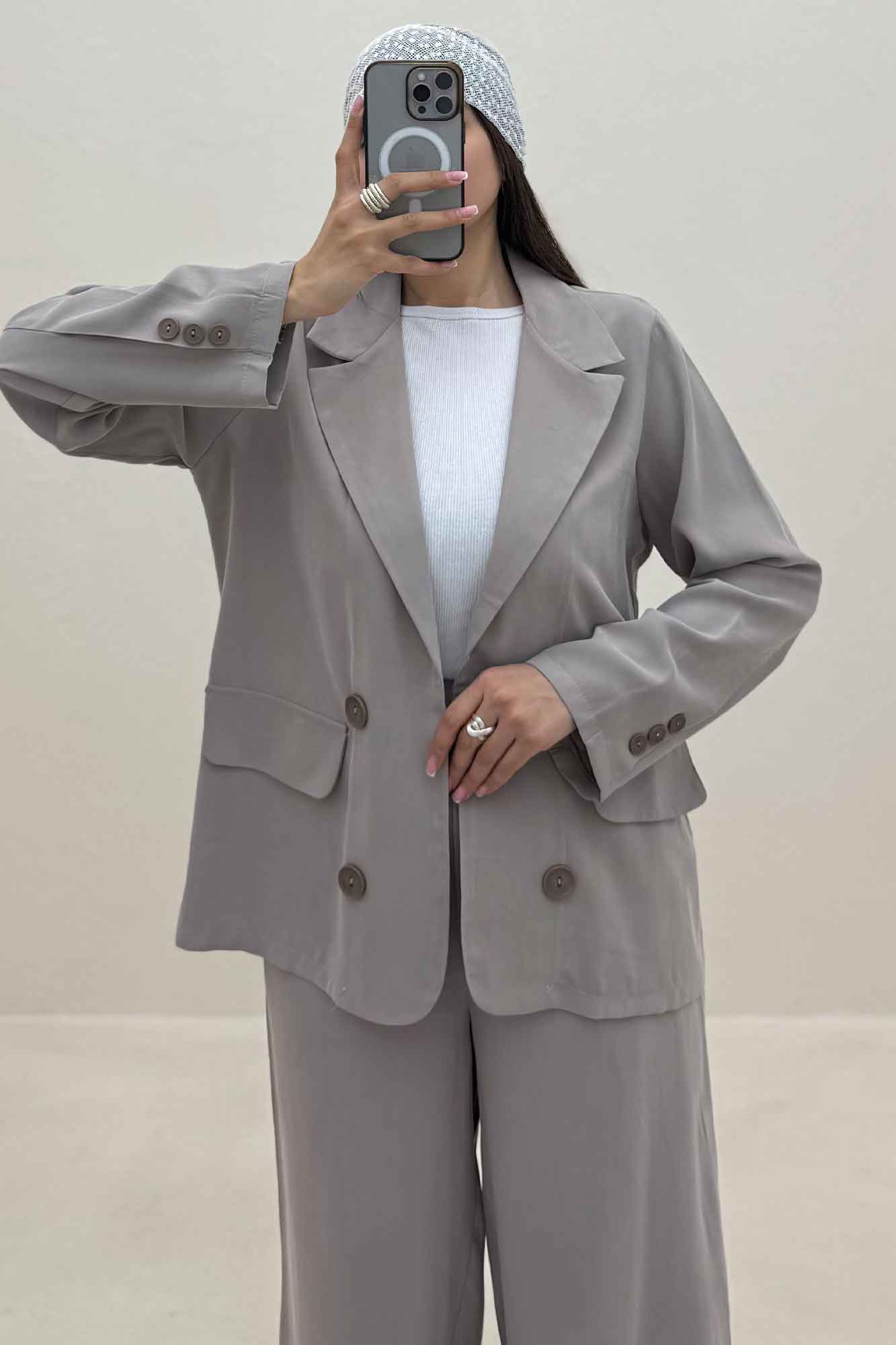 ست کت و شلوار یقه انگلیسی لایوسل 