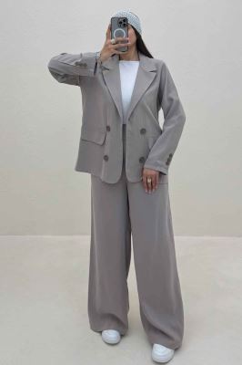 ست کت و شلوار یقه انگلیسی لایوسل 