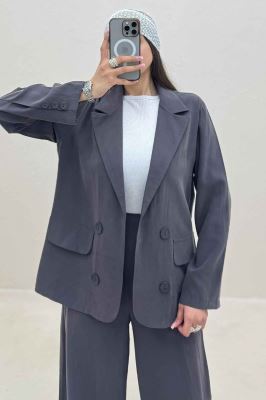 ست کت و شلوار یقه انگلیسی لایوسل 