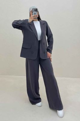 ست کت و شلوار یقه انگلیسی لایوسل 