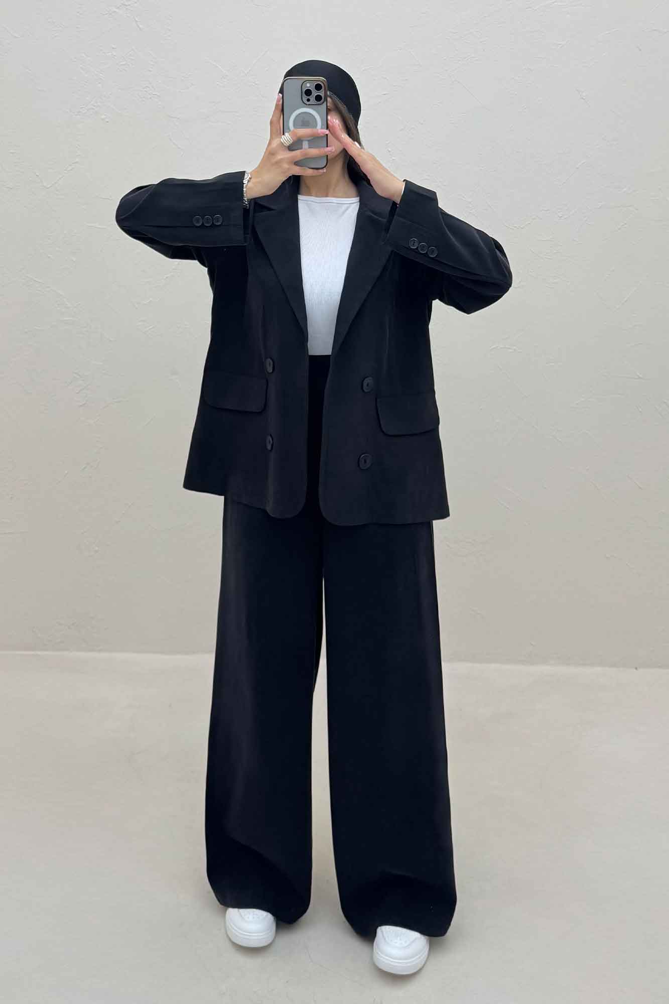 ست کت و شلوار یقه انگلیسی لایوسل 