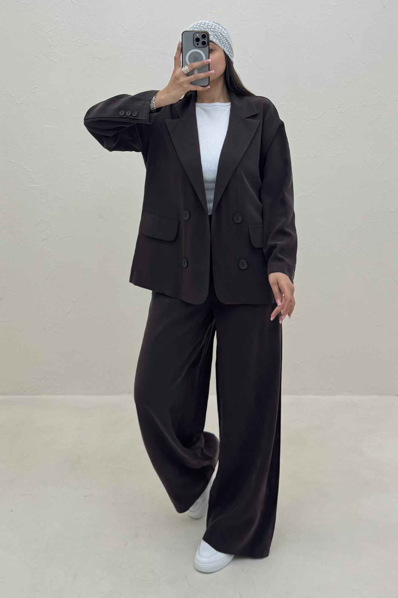 ست کت و شلوار یقه انگلیسی لایوسل