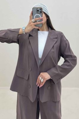 ست کت و شلوار یقه انگلیسی لایوسل 