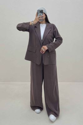 ست کت و شلوار یقه انگلیسی لایوسل 