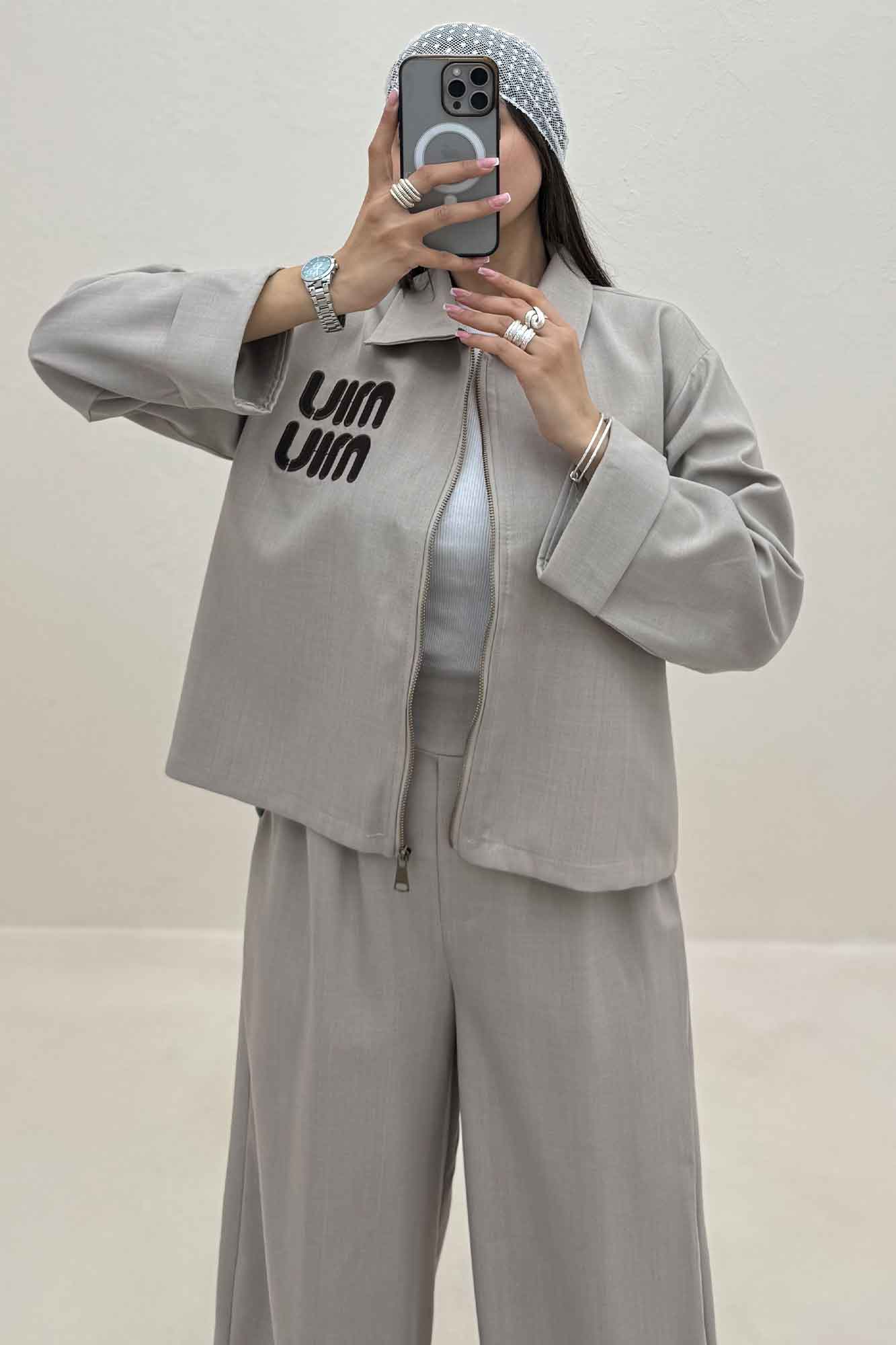 ست کت و شلوار زیپی میو میو