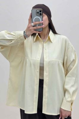 شومیز مانتویی پری سیلک سینه چین