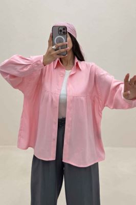 شومیز مانتویی پری سیلک سینه چین