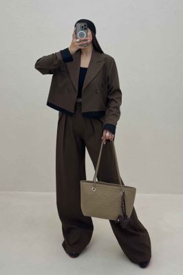 ست کت و شلوار بزیاق مچ دوتیکه لیوا