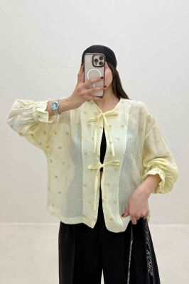 شومیز شیشه ای مچ کش جلو دو بند p