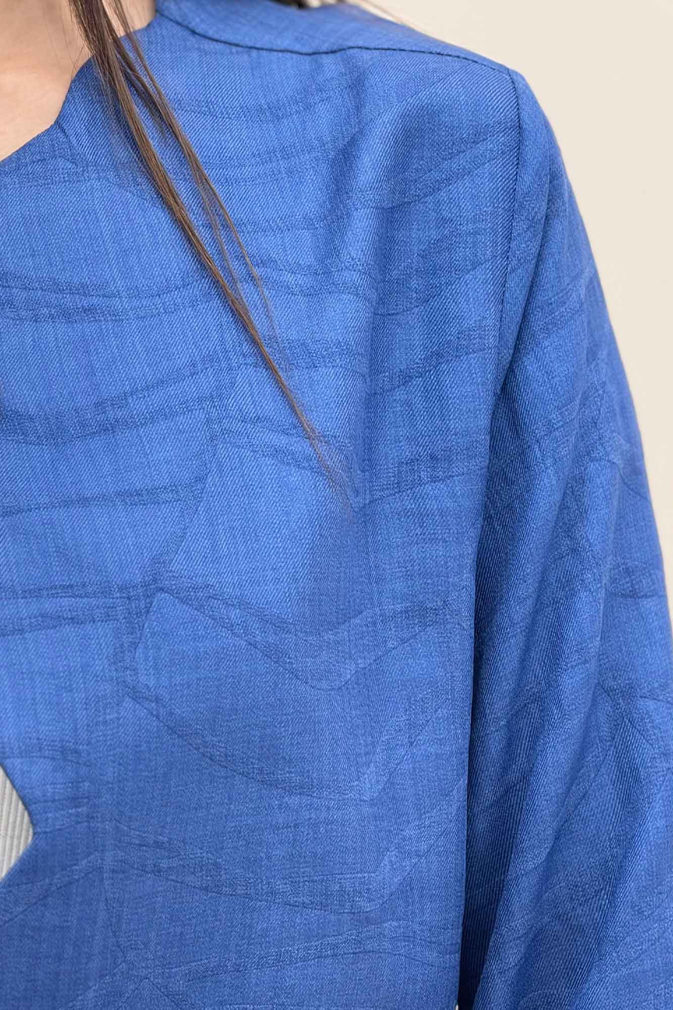 کت ژاکارد جلو موجی جیب فیلتو طرح موج