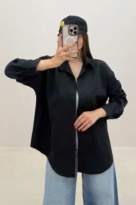 شومیز مانتویی مینیمال کتان سیلک