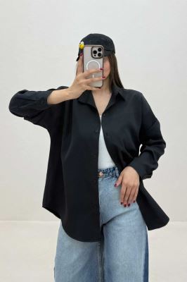 شومیز مانتویی مینیمال کتان سیلک