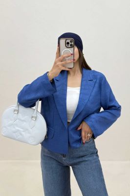 کت ژاکارد دو در جیب طرح موج