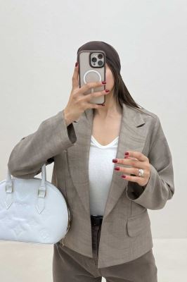 کت ژاکارد دو در جیب طرح موج