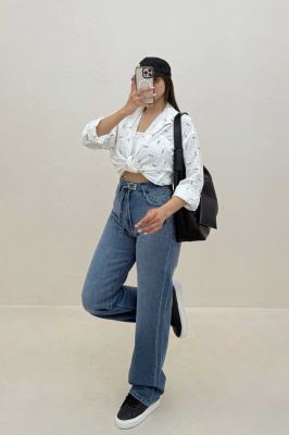 شومیز مینیمال کراش چاپی طرح MIU