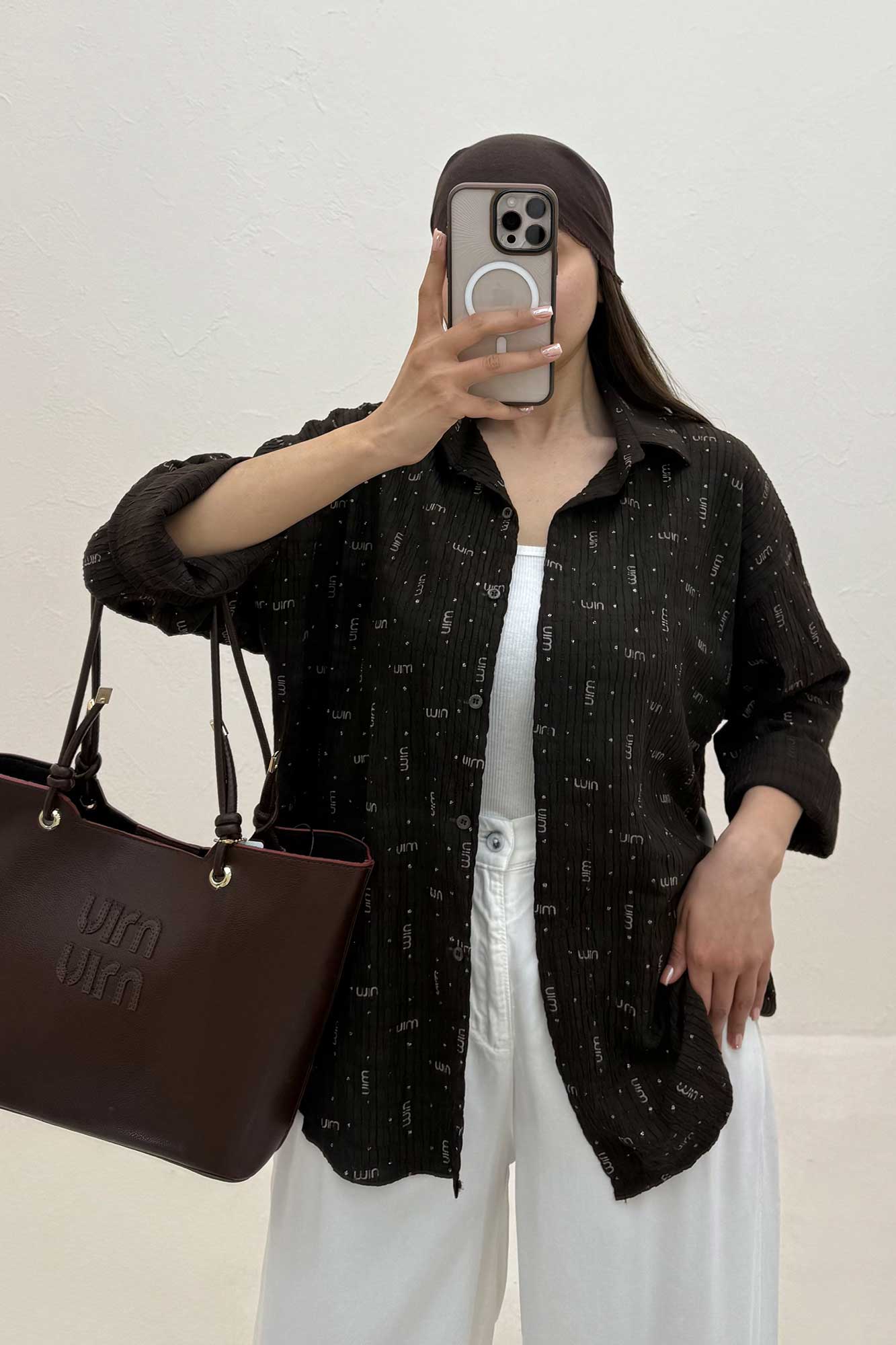 شومیز مینیمال کراش چاپی طرح MIU