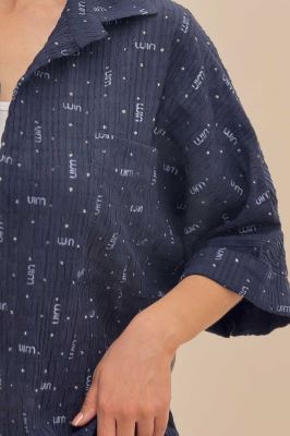 شومیز کیمونو تک جیب کراش چاپی طرح MIU