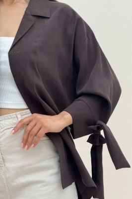 شومیز مانتویی پری سیلک پاپیون