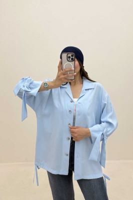 شومیز مانتویی پری سیلک پاپیون