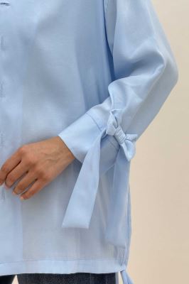 شومیز مانتویی پری سیلک پاپیون