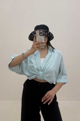 شومیز کیمونو پری راه راه بغل چاک
