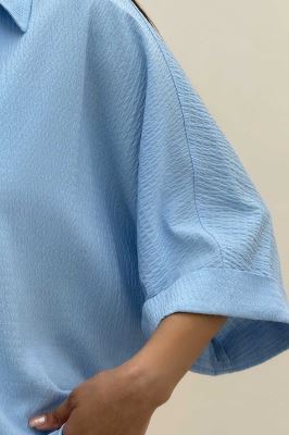 شومیز کیمونو تک جیب اطلس
