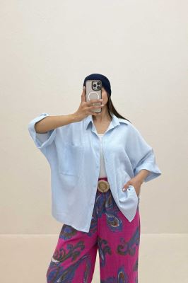 شومیز کیمونو تک جیب السا