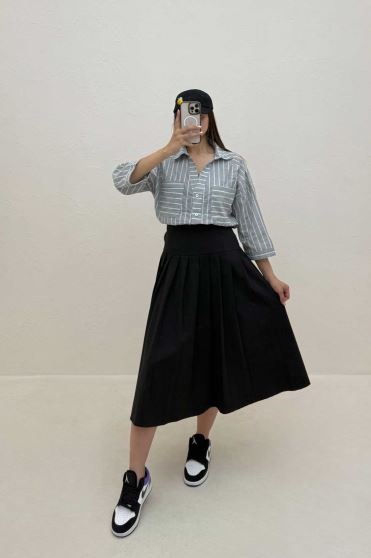 شومیز راه راه دو جیب کد 795