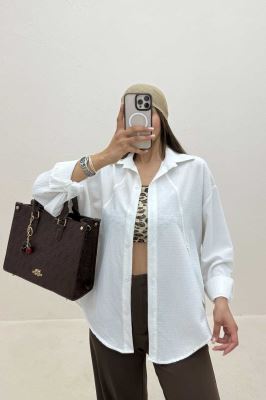 شومیز اطلس جلو لاله ای