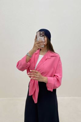 شومیز اطلس جلو لاله ای