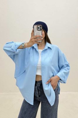 شومیز اطلس جلو لاله ای