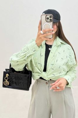 شومیز اطلس چاپی کد 6147 طرح MIU
