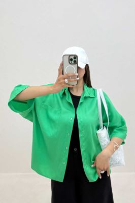 شومیز کیمونو تک جیب پری سیلک