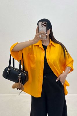 شومیز کیمونو تک جیب پری سیلک